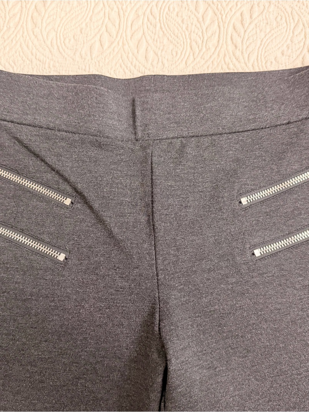 Philosophy Gray Leggings with Silver Zipper Detail